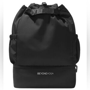 Beyond Yoga Convertible Gym Black Backpack with Separate Bottom Compartment